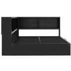 Divano letto matrimoniale con rotelle ed libreria, divano letto a L con porte USB, letto ad angolo matrimoniale in legno con testiera portaoggetti