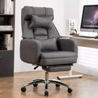 Sedia Girevole Ergonomica da Ufficio, Sedia da Ufficio con Schienale Alto in Pelle Tecnologica con Supporto Lombare e Poggiatesta, Sedia da Computer Reclinabile