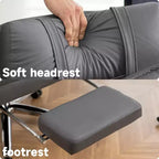 Sedia Girevole Ergonomica da Ufficio, Sedia da Ufficio con Schienale Alto in Pelle Tecnologica con Supporto Lombare e Poggiatesta, Sedia da Computer Reclinabile