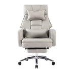 Sedia Girevole Ergonomica da Ufficio, Sedia da Ufficio con Schienale Alto in Pelle Tecnologica con Supporto Lombare e Poggiatesta, Sedia da Computer Reclinabile