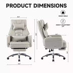 Sedia Girevole Ergonomica da Ufficio, Sedia da Ufficio con Schienale Alto in Pelle Tecnologica con Supporto Lombare e Poggiatesta, Sedia da Computer Reclinabile