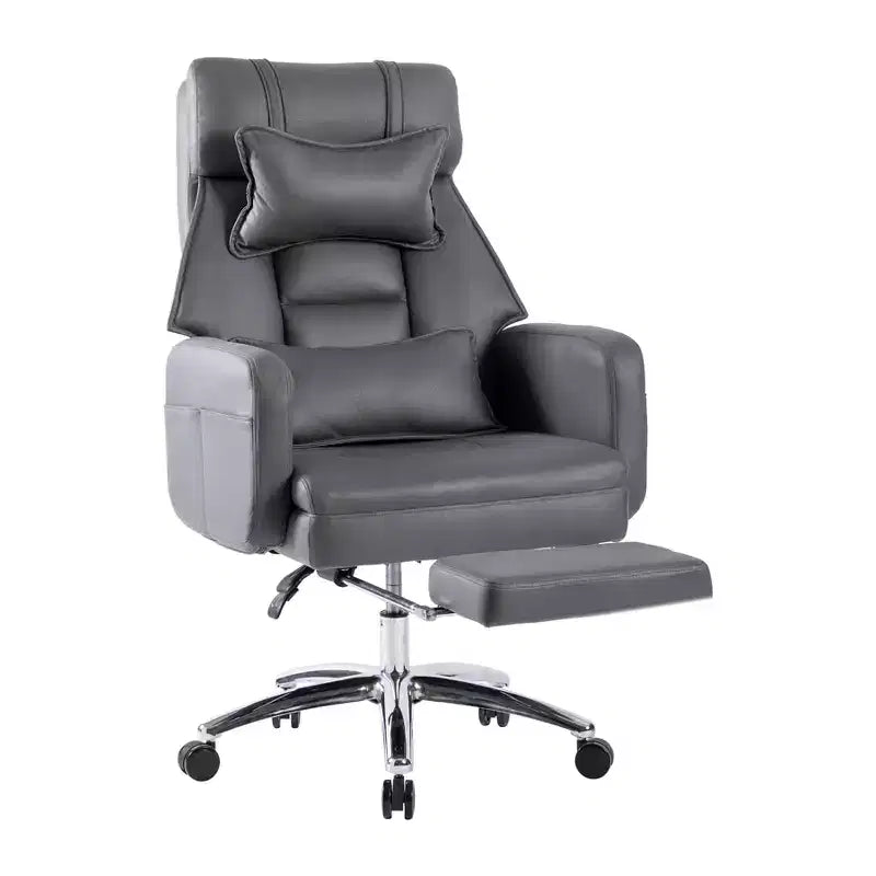 Sedia Girevole Ergonomica da Ufficio, Sedia da Ufficio con Schienale Alto in Pelle Tecnologica con Supporto Lombare e Poggiatesta, Sedia da Computer Reclinabile