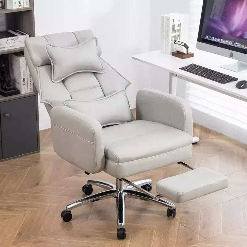Sedia Girevole Ergonomica da Ufficio, Sedia da Ufficio con Schienale Alto in Pelle Tecnologica con Supporto Lombare e Poggiatesta, Sedia da Computer Reclinabile