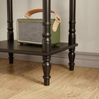 Comodino Famapy Chic Bianco/Nero con cassetto e ripiano inferiore, tavolino laterale: Elegante soluzione salvaspazio per la camera da letto, comodino con cassetto