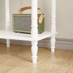 Comodino Famapy Chic Bianco/Nero con cassetto e ripiano inferiore, tavolino laterale: Elegante soluzione salvaspazio per la camera da letto, comodino con cassetto