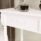 Comodino Famapy Chic Bianco/Nero con cassetto e ripiano inferiore, tavolino laterale: Elegante soluzione salvaspazio per la camera da letto, comodino con cassetto