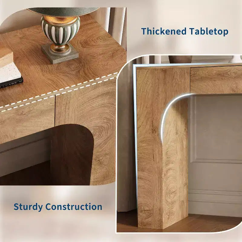 Tavolino Consolle COZONY da Inch con Cassetto Contenitore, Tavolo da Divano Industriale Rustico per Ingresso, Soggiorno, Corridoio, Atrio