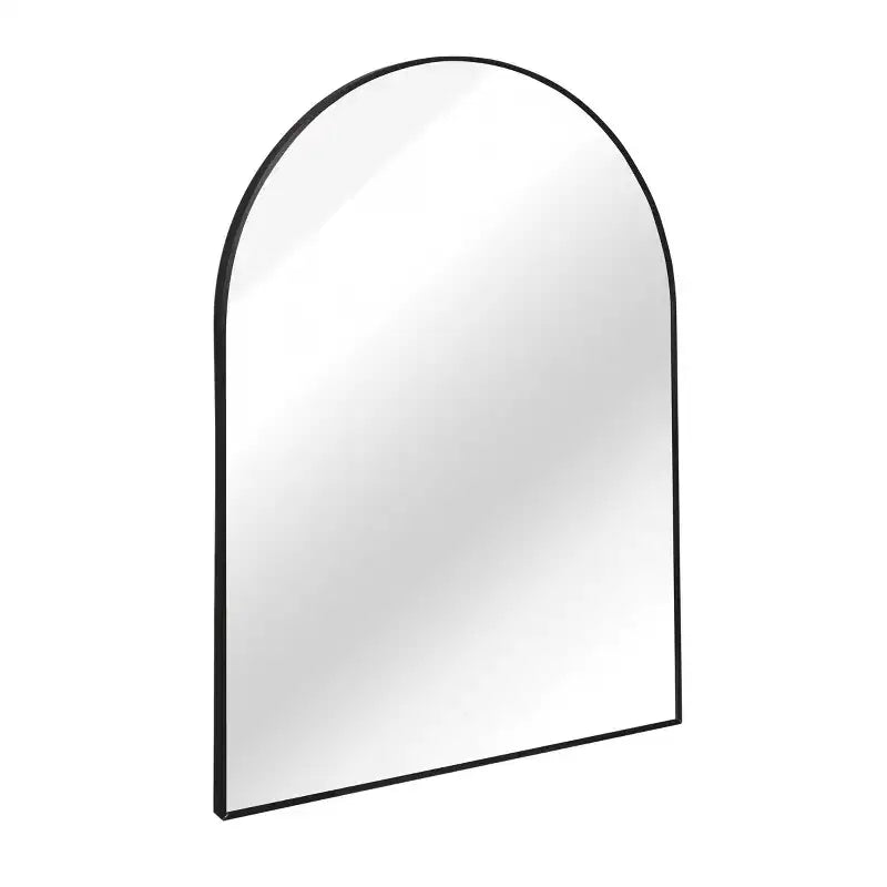 Specchio da parete ad arco con cornice in alluminio nero da 30 x 40 pollici per bagno, vanità, camera da letto, ingresso e soggiorno