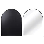 Specchio da parete ad arco con cornice in alluminio nero da 30 x 40 pollici per bagno, vanità, camera da letto, ingresso e soggiorno