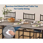 Set da tavolo da cucina da fattoria COZONY per 4 persone con panca portaoggetti, set tavolo e sedie da pranzo per cucina, sala da pranzo, appartamento