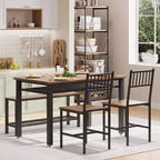 Set da tavolo da cucina da fattoria COZONY per 4 persone con panca portaoggetti, set tavolo e sedie da pranzo per cucina, sala da pranzo, appartamento