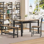Set da tavolo da cucina da fattoria COZONY per 4 persone con panca portaoggetti, set tavolo e sedie da pranzo per cucina, sala da pranzo, appartamento
