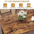 Set da tavolo da cucina da fattoria COZONY per 4 persone con panca portaoggetti, set tavolo e sedie da pranzo per cucina, sala da pranzo, appartamento