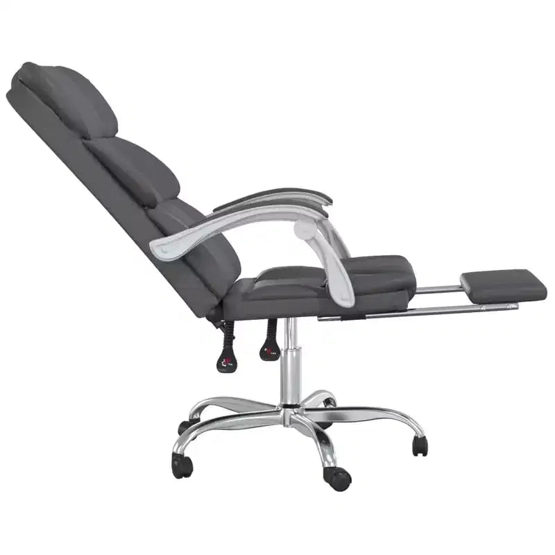 CLIHOME Sedia da scrivania in ecopelle regolabile in altezza, sedia ergonomica da computer con schienale alto, supporto lombare e poggiapiedi per casa e ufficio