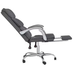 CLIHOME Sedia da scrivania in ecopelle regolabile in altezza, sedia ergonomica da computer con schienale alto, supporto lombare e poggiapiedi per casa e ufficio