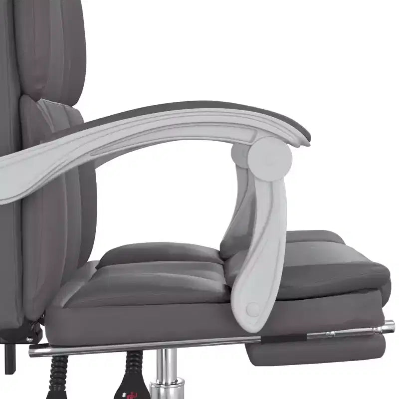 CLIHOME Sedia da scrivania in ecopelle regolabile in altezza, sedia ergonomica da computer con schienale alto, supporto lombare e poggiapiedi per casa e ufficio