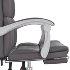CLIHOME Sedia da scrivania in ecopelle regolabile in altezza, sedia ergonomica da computer con schienale alto, supporto lombare e poggiapiedi per casa e ufficio