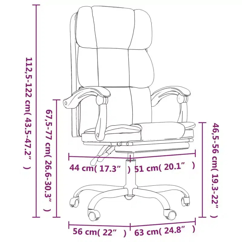 CLIHOME Sedia da scrivania in ecopelle regolabile in altezza, sedia ergonomica da computer con schienale alto, supporto lombare e poggiapiedi per casa e ufficio