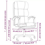 CLIHOME Sedia da scrivania in ecopelle regolabile in altezza, sedia ergonomica da computer con schienale alto, supporto lombare e poggiapiedi per casa e ufficio