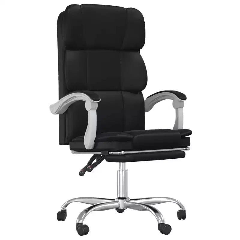 CLIHOME Sedia da scrivania in ecopelle regolabile in altezza, sedia ergonomica da computer con schienale alto, supporto lombare e poggiapiedi per casa e ufficio