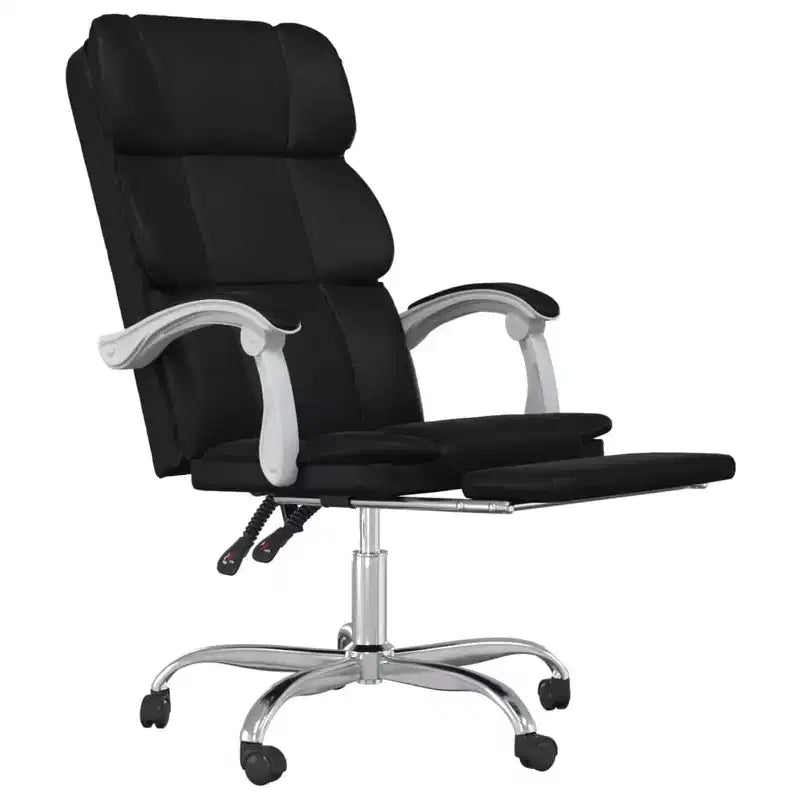 CLIHOME Sedia da scrivania in ecopelle regolabile in altezza, sedia ergonomica da computer con schienale alto, supporto lombare e poggiapiedi per casa e ufficio
