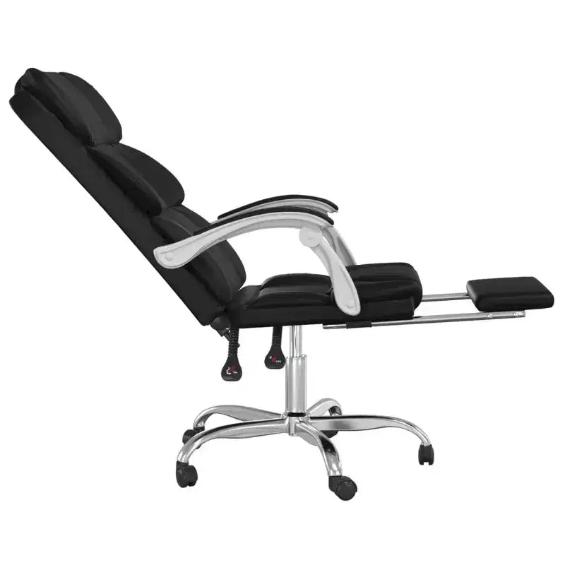 CLIHOME Sedia da scrivania in ecopelle regolabile in altezza, sedia ergonomica da computer con schienale alto, supporto lombare e poggiapiedi per casa e ufficio