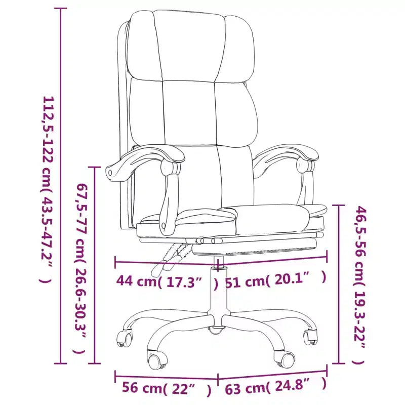 CLIHOME Sedia da scrivania in ecopelle regolabile in altezza, sedia ergonomica da computer con schienale alto, supporto lombare e poggiapiedi per casa e ufficio
