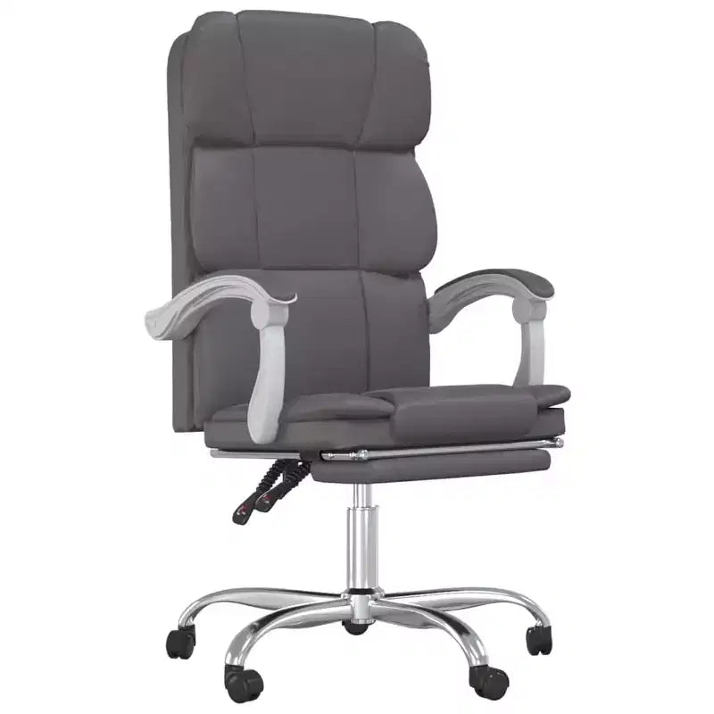 CLIHOME Sedia da scrivania in ecopelle regolabile in altezza, sedia ergonomica da computer con schienale alto, supporto lombare e poggiapiedi per casa e ufficio