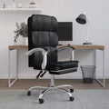CLIHOME Faux Leather Desk Chair Adjustable Height,Ergonomic High Back Computer Chair with Lumbar Support & Footrest for Home and Office