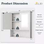 Pensile da bagno Celebalcony con specchio, da parete, organizer in legno con scomparto aperto, ante e ripiani regolabili