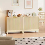Ante e Ripiano Regolabile, Credenza a Buffet Scanalata per Soggiorno Sala da Pranzo Cucina Ingresso