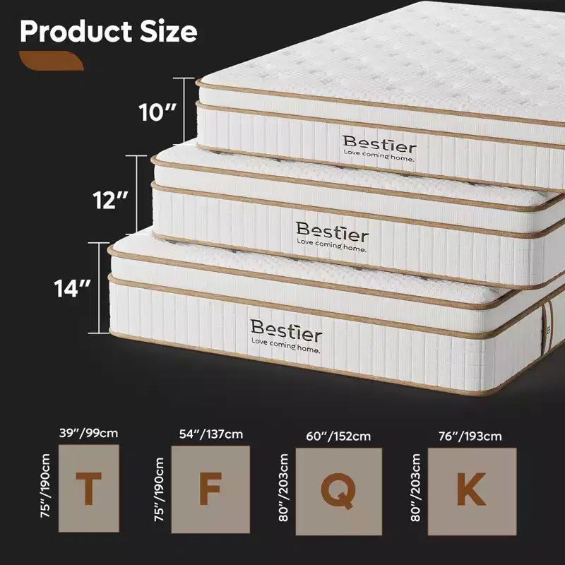 Materasso ibrido matrimoniale (king size) in Tencel da 10 pollici con strato morbido e memory foam rinfrescante in gel, in una scatola