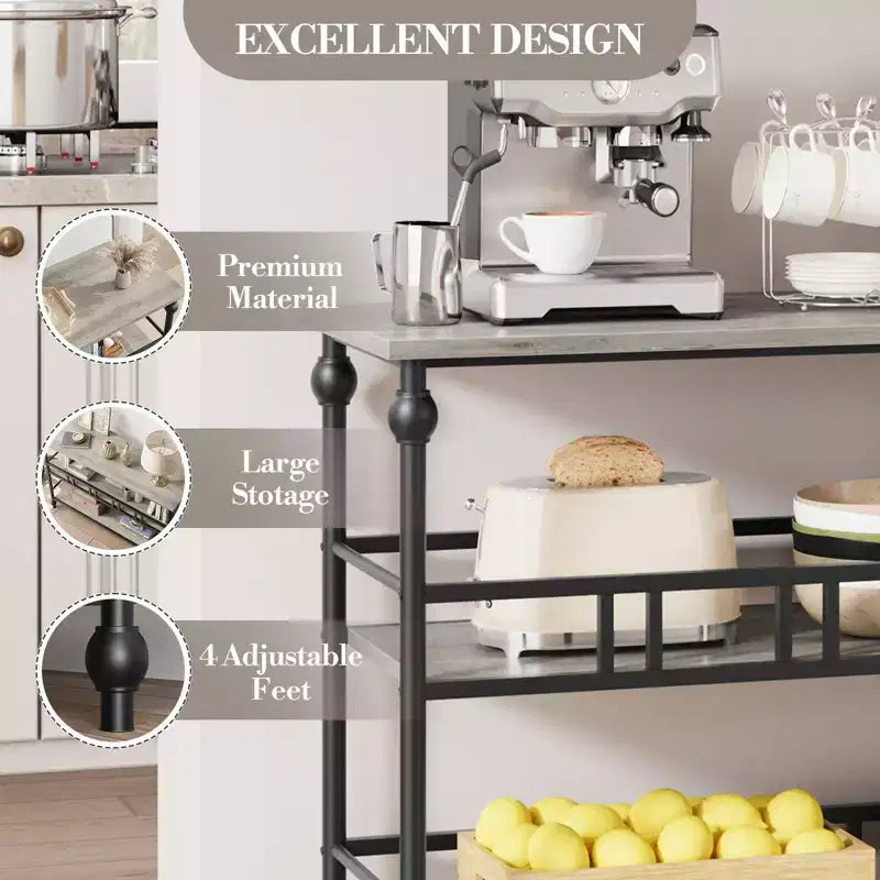 Tavolino da divano stretto 43, Tavolino da console con spazio di archiviazione, Tavolino stretto da ingresso a 3 livelli con ripiani, Tavolino laterale industriale in legno, per camera da letto