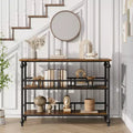 43 Narrow Sofa Table, Console Table with Storage, 3-Tier Entryway Narrow Sofa Table with Shelves, Industrial Wooden Side Table, for Bedroom