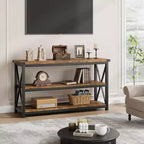 47 Long Console Table, 3-Tier Entryway Table, Sofa Table Behind Couch, Industrial Entry Table, Rectangular Sofa Table, for Hallway, Bedroom