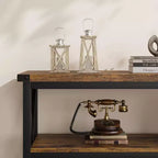 Console da 47" a 3 livelli, tavolino d'ingresso, tavolino da divano, tavolino industriale, tavolino rettangolare, per corridoio, camera da letto