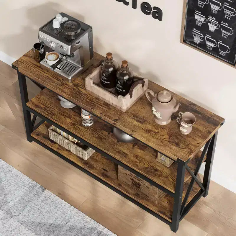 Console da 47" a 3 livelli, tavolino d'ingresso, tavolino da divano, tavolino industriale, tavolino rettangolare, per corridoio, camera da letto