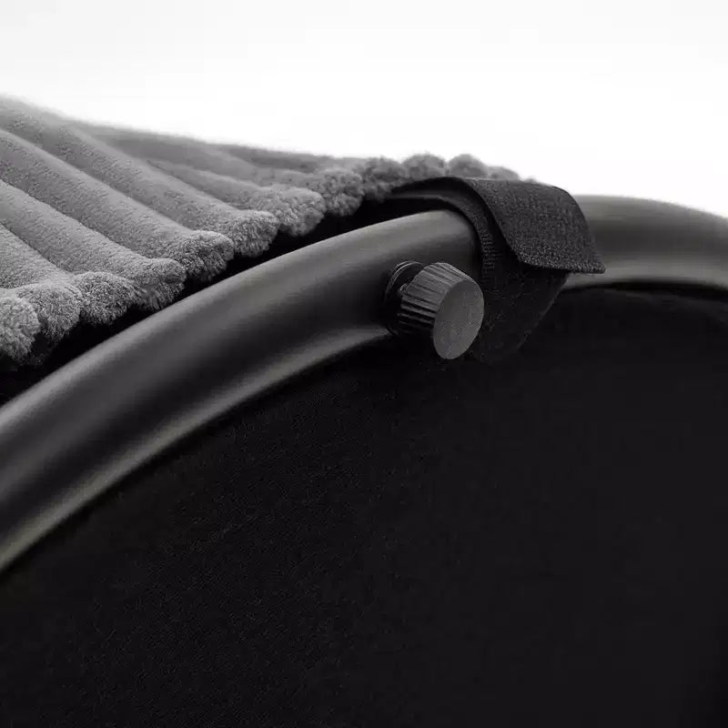 Pouf contenitore rotondo da 24 pollici con coperchio, poggiapiedi imbottito in velluto a coste per soggiorno, camera da letto