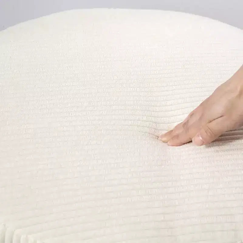 Pouf contenitore rotondo da 24 pollici con coperchio, poggiapiedi imbottito in velluto a coste per soggiorno, camera da letto