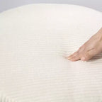 Pouf contenitore rotondo da 24 pollici con coperchio, poggiapiedi imbottito in velluto a coste per soggiorno, camera da letto