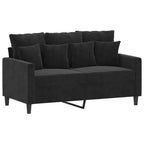 Set Divani Velluto Nero (100% poliestere), metallo, textilene, compensato