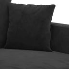 Set Divani Velluto Nero (100% poliestere), metallo, textilene, compensato