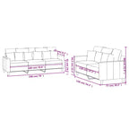 Set Divani Velluto Nero (100% poliestere), metallo, textilene, compensato