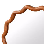 PexFix Specchio Decorativo a Onda Rotonda da 36 con Cornice in Legno Massello Specchio da Parete Moderno in Stile Rustico per Camera da Letto Bagno Soggiorno Ingresso Marrone