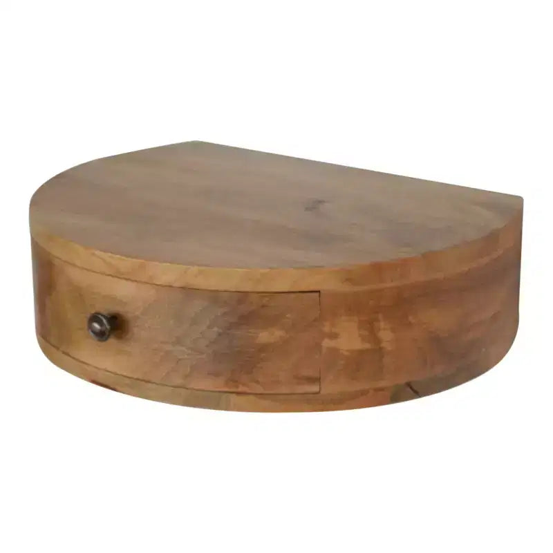 HomeRoots comodino galleggiante a un cassetto rotondo in legno massello marrone 16