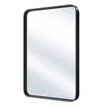 HomeRoots 30 Black Metal Floating Framed Bathroom Vanity Mirror