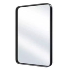 HomeRoots 30 Black Metal Floating Framed Bathroom Vanity Mirror