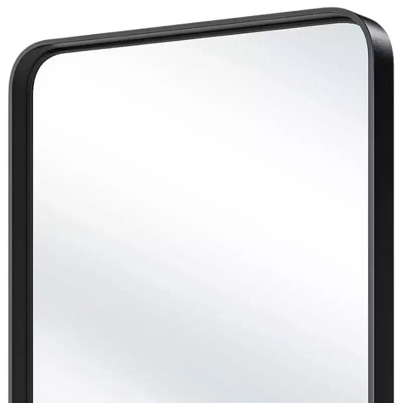 HomeRoots 30 Specchio da bagno con cornice fluttuante in metallo nero