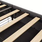 Struttura letto matrimoniale Queen con testiera a pannello LED, cassetti contenitori, facile montaggio