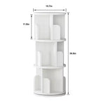 Rotating Bookshelf, 3 Tier Bookcase Storage,Corner Spinning Book Shelf for Small Space,Wood Revolving Bookcase Organizer for Bedroom, Living Room